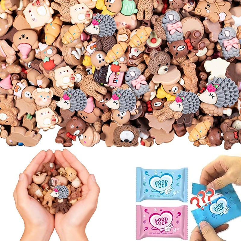 CIYOJA 50 PCS Coffee Series Cartoon Resin Mystery Blind Bag – Mini Cute Figures for Kids Crafts, Tiny Random Toy Charms, DIY Phone Case Decorations, Surprise Collectible Resin Miniatures Variety Pack - Image 1